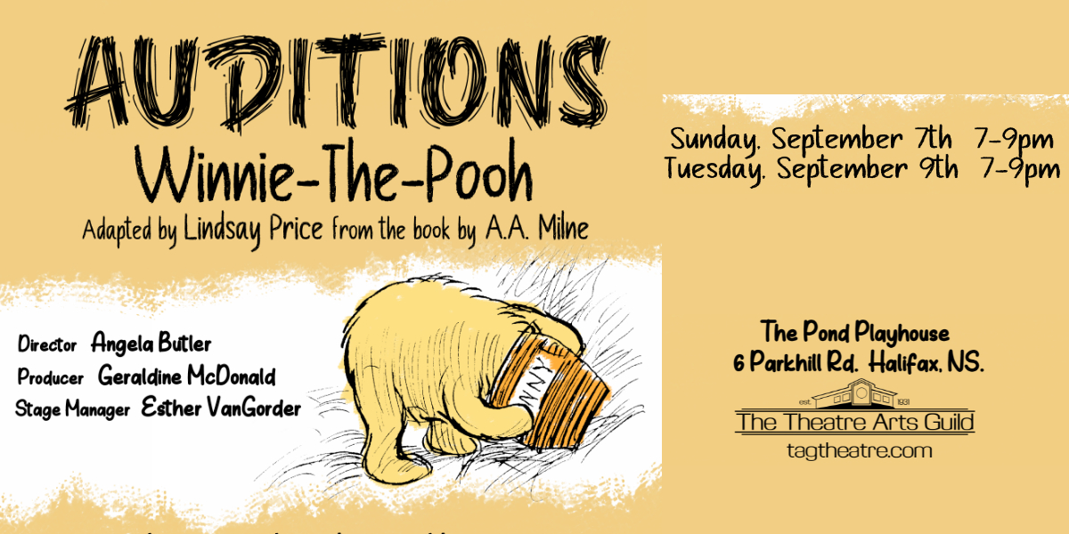 winnie-the-pooh auditions at the pond playhouse 6 parkhill rd halifax september 7 and 9